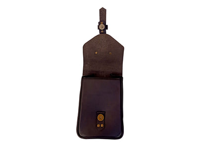 For Royal Enfield Bear 650 Leather Magnetic Tank Pouch Black
