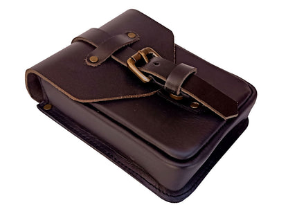 For Royal Enfield Classic 650 Leather Magnetic Tank Pouch Black