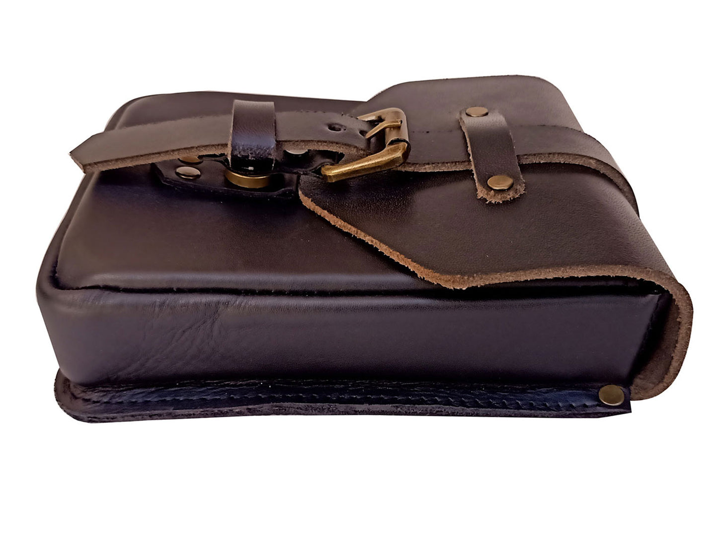 For Royal Enfield Classic 650 Leather Magnetic Tank Pouch Black