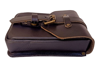 For Royal Enfield Classic 650 Leather Magnetic Tank Pouch Black