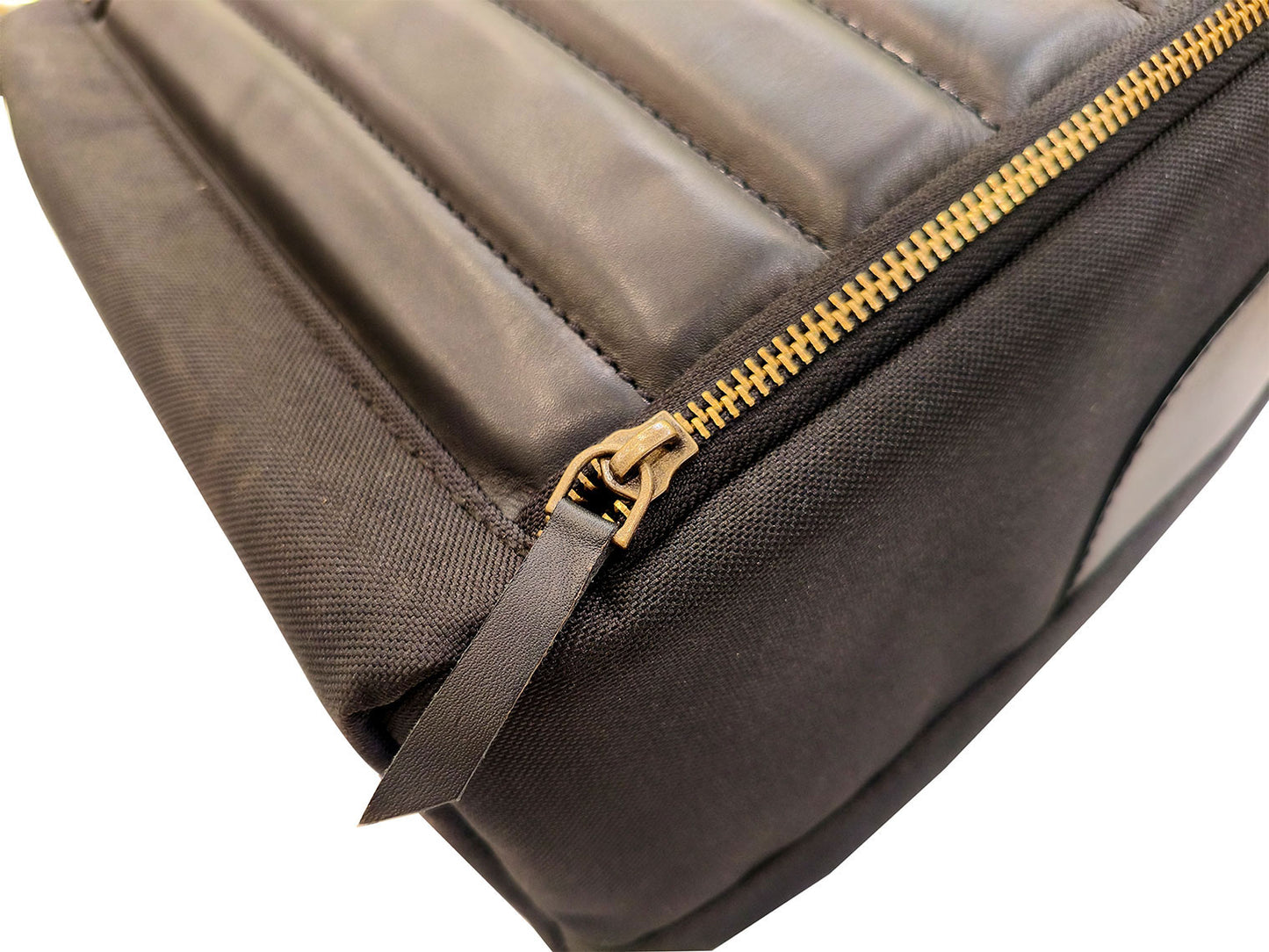 For Royal Enfield Classic 650 Leather & Canvas Tank Bag Black Color