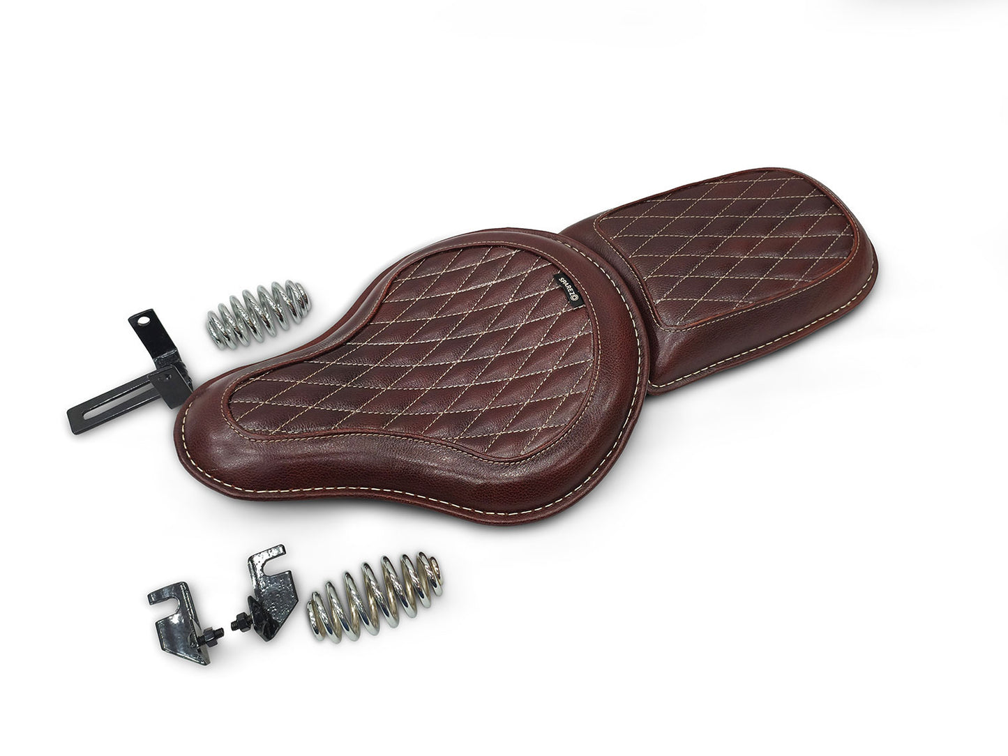 For Royal Enfield Classic 650 Front & Rear Seats And Saddle Stay With Bags Antique Brown