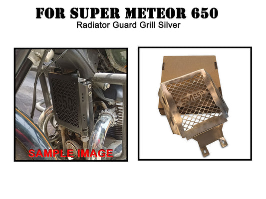 For Royal Enfield Super Meteor 650 Radiator Guard Grill Silver