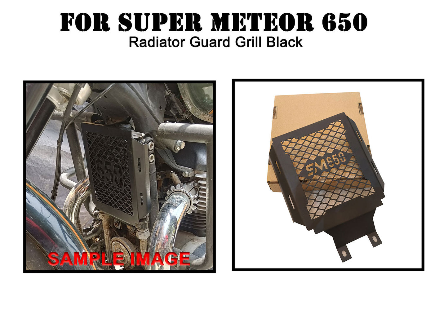 For Royal Enfield Super Meteor 650 Radiator Guard Grill Black