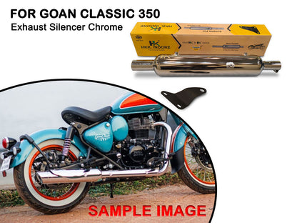 For Royal Enfield Goan Classic 350 Moderate Exhaust Silencer Chrome