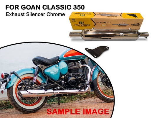 For Royal Enfield Goan Classic 350 Moderate Exhaust Silencer Chrome