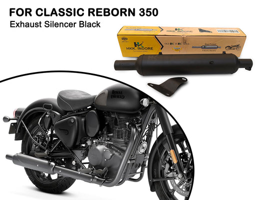 For Royal Enfield Classic Reborn 350 Moderate Exhaust Silencer Black