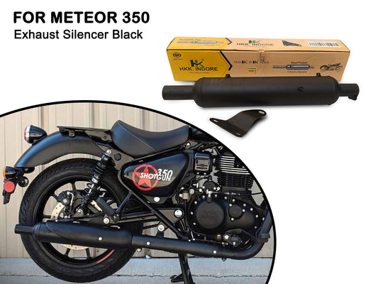 For Royal Enfield Meteor 350 Moderate Exhaust Silencer Black