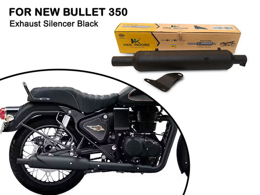For Royal Enfield New Bullet 350 Moderate Exhaust Silencer Black