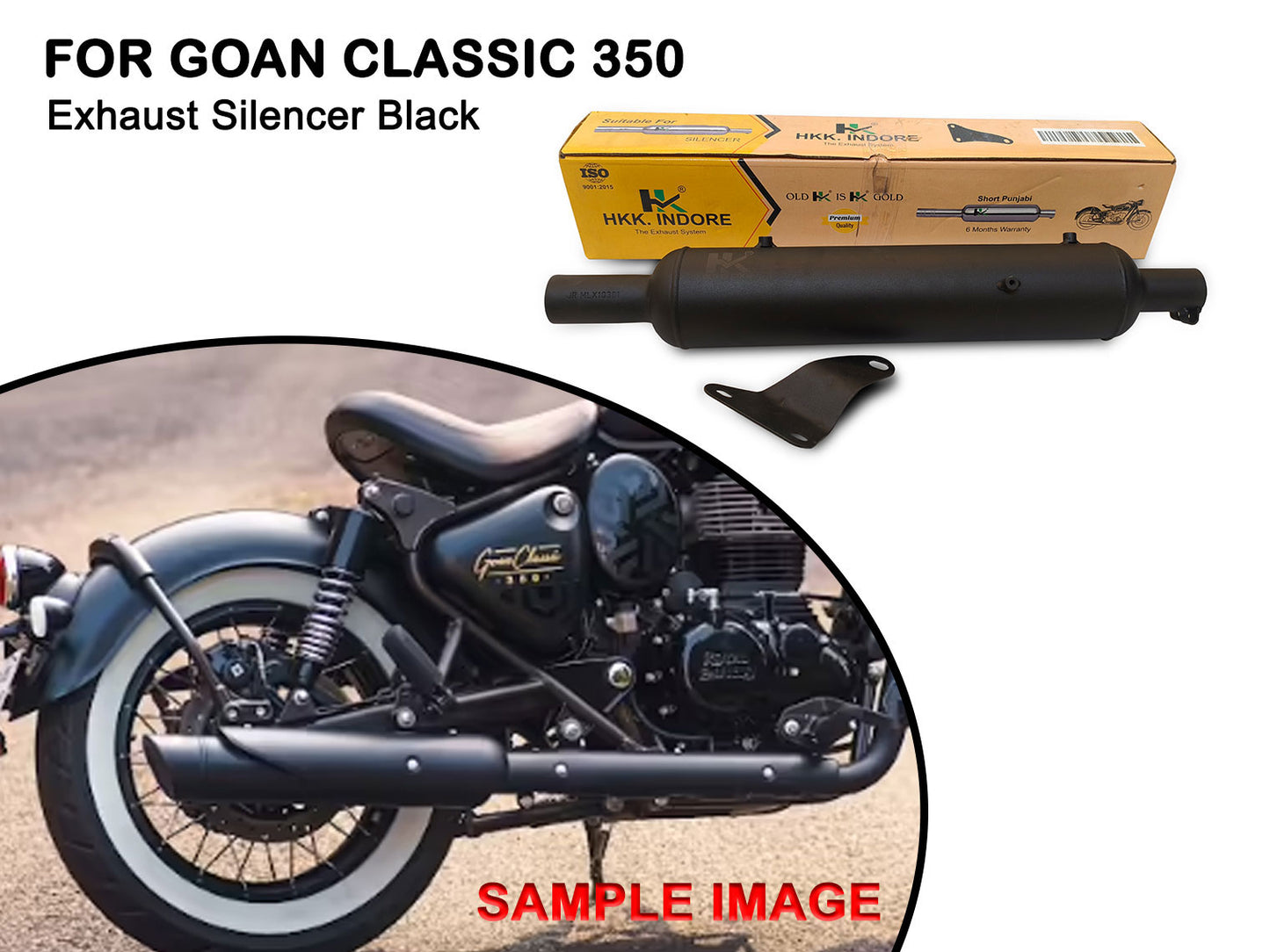 For Royal Enfield Goan Classic 350 Moderate Exhaust Silencer Black