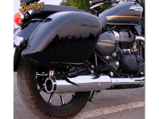 For Royal Enfield Meteor 350 Stainless Steel Rhino Racing Exhaust Silencer Chrome