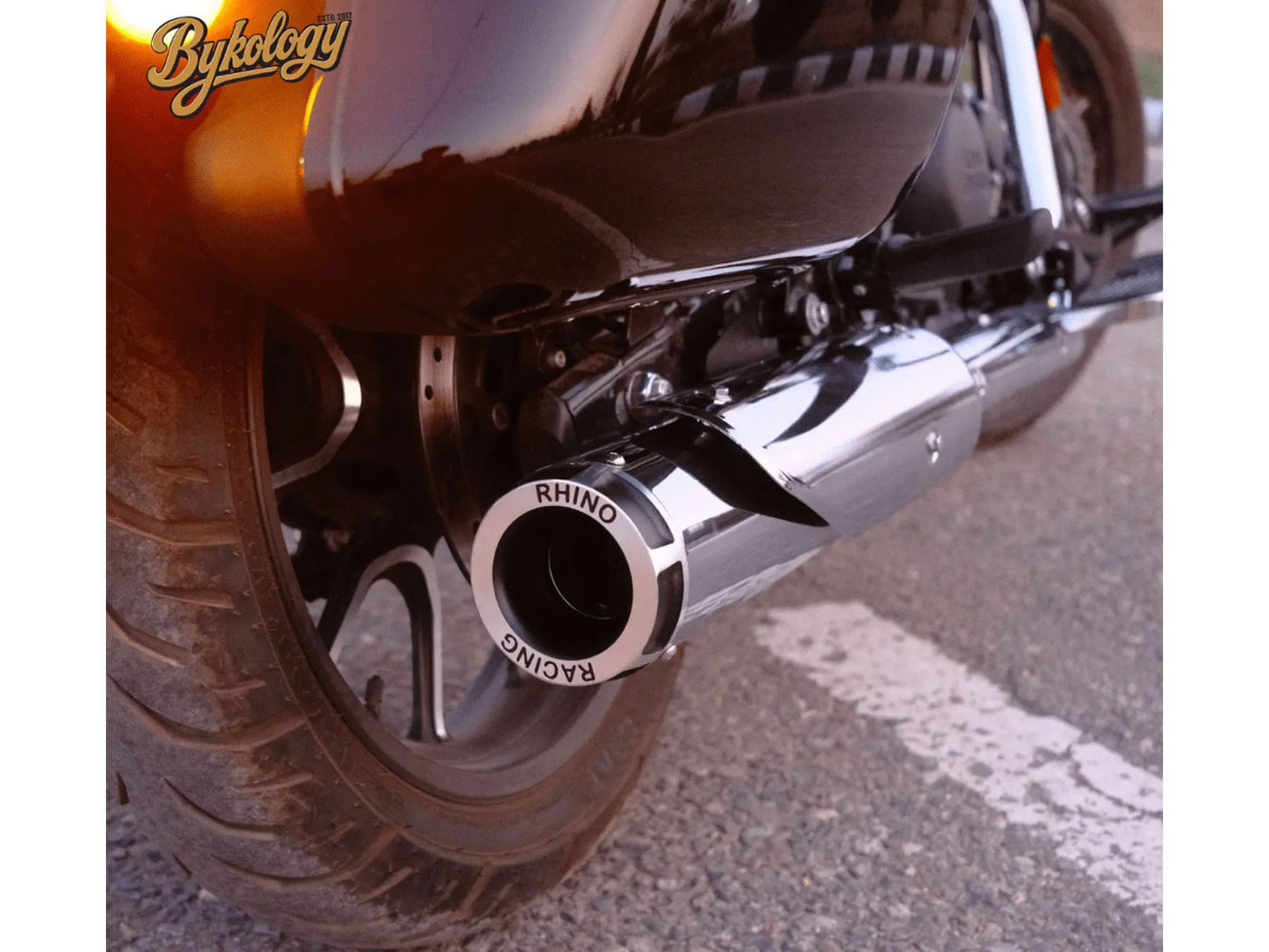 For Royal Enfield Meteor 350 Stainless Steel Rhino Racing Exhaust Silencer Chrome