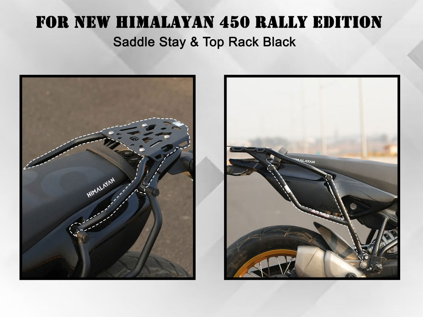 For Royal Enfield New Himalayan 450 Rally Edition Saddle Stay & Top Rack Black