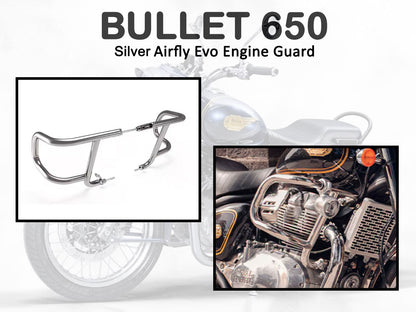 Genuine Royal Enfield Bullet 650 Airfly Evo Engine Guard Silver KXA00341