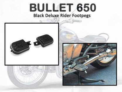 Genuine Royal Enfield Bullet 650 Deluxe Rider Footpegs Black KXA00331
