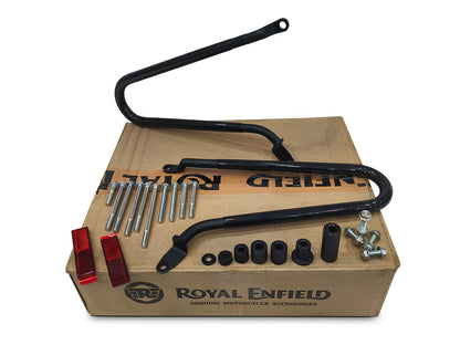 Genuine Royal Enfield Bullet 650 Pannier Rails With Modern Soft Panniers Black