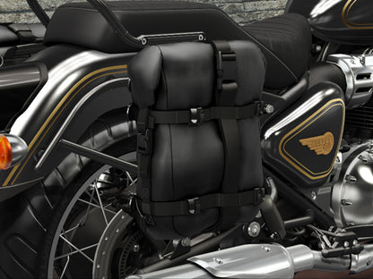 Genuine Royal Enfield Bullet 650 Pannier Rails With Adventure Soft Panniers Grey