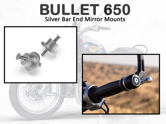 Genuine Royal Enfield Bullet 650 Bar End Mirror Mounts Silver KXA00277