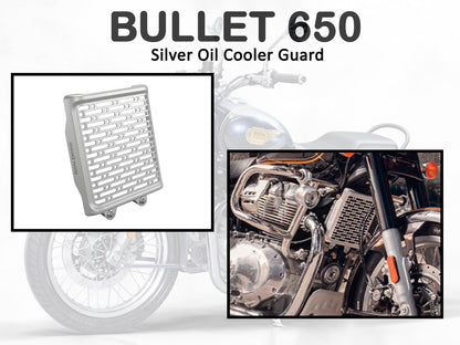 Genuine Royal Enfield Bullet 650 Oil Cooler Guard Silver 1990556