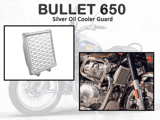 Genuine Royal Enfield Bullet 650 Oil Cooler Guard Silver 1990556