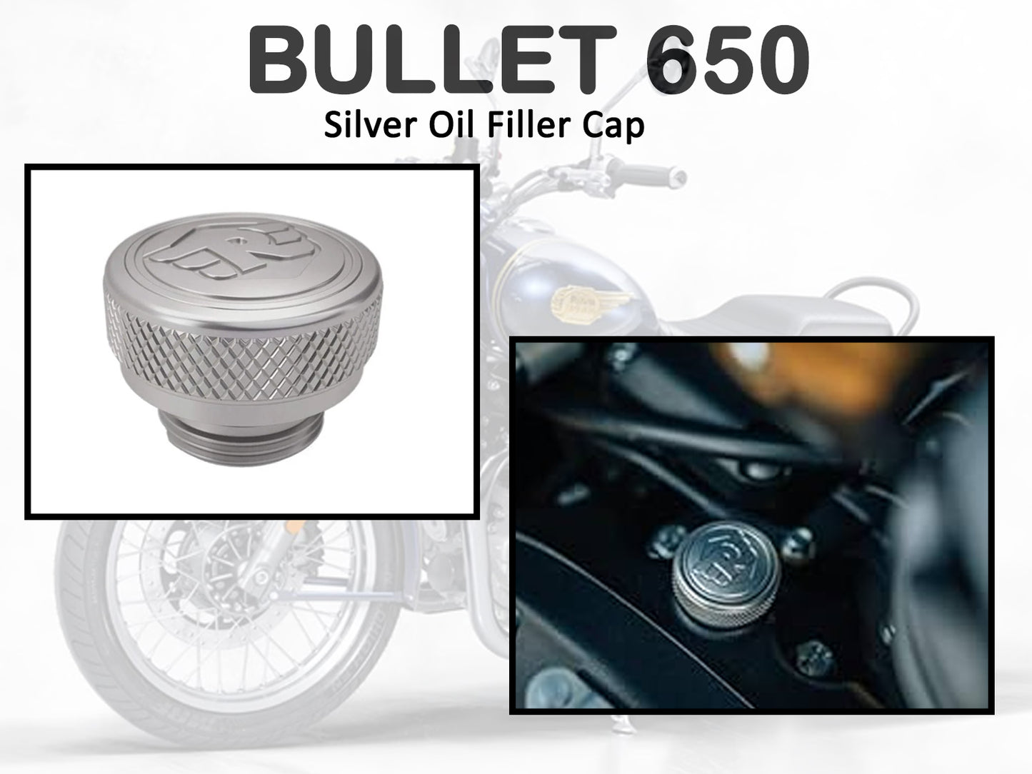 Genuine Royal Enfield Bullet 650 Oil Filler Cap Silver 1990236