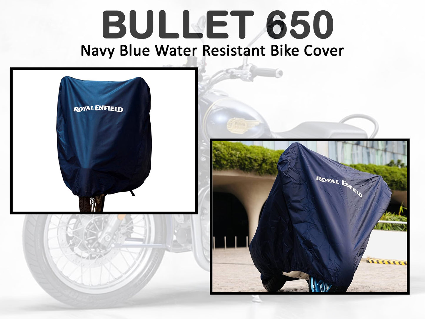 Genuine Royal Enfield Bullet 650 Navy Blue Water Resistant Bike Cover 1990643