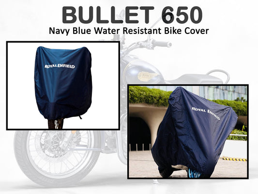 Genuine Royal Enfield Bullet 650 Navy Blue Water Resistant Bike Cover 1990643