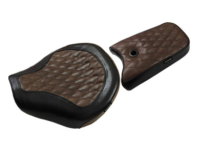 For Royal Enfield Shotgun 650 Genuine Leather Front & Rear Seat Black & Brown