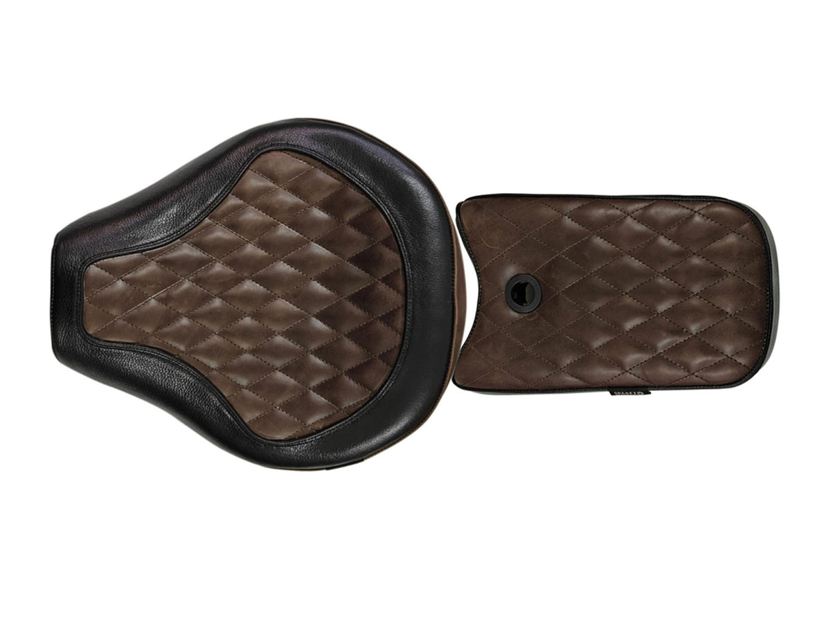 For Royal Enfield Shotgun 650 Genuine Leather Front & Rear Seat Black & Brown