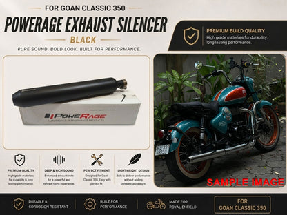 For Royal Enfield Goan Classic 350 Powerage Exhaust Silencer Black