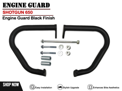 For Royal Enfield Shotgun 650 Mini Trapezium Engine Guard Black