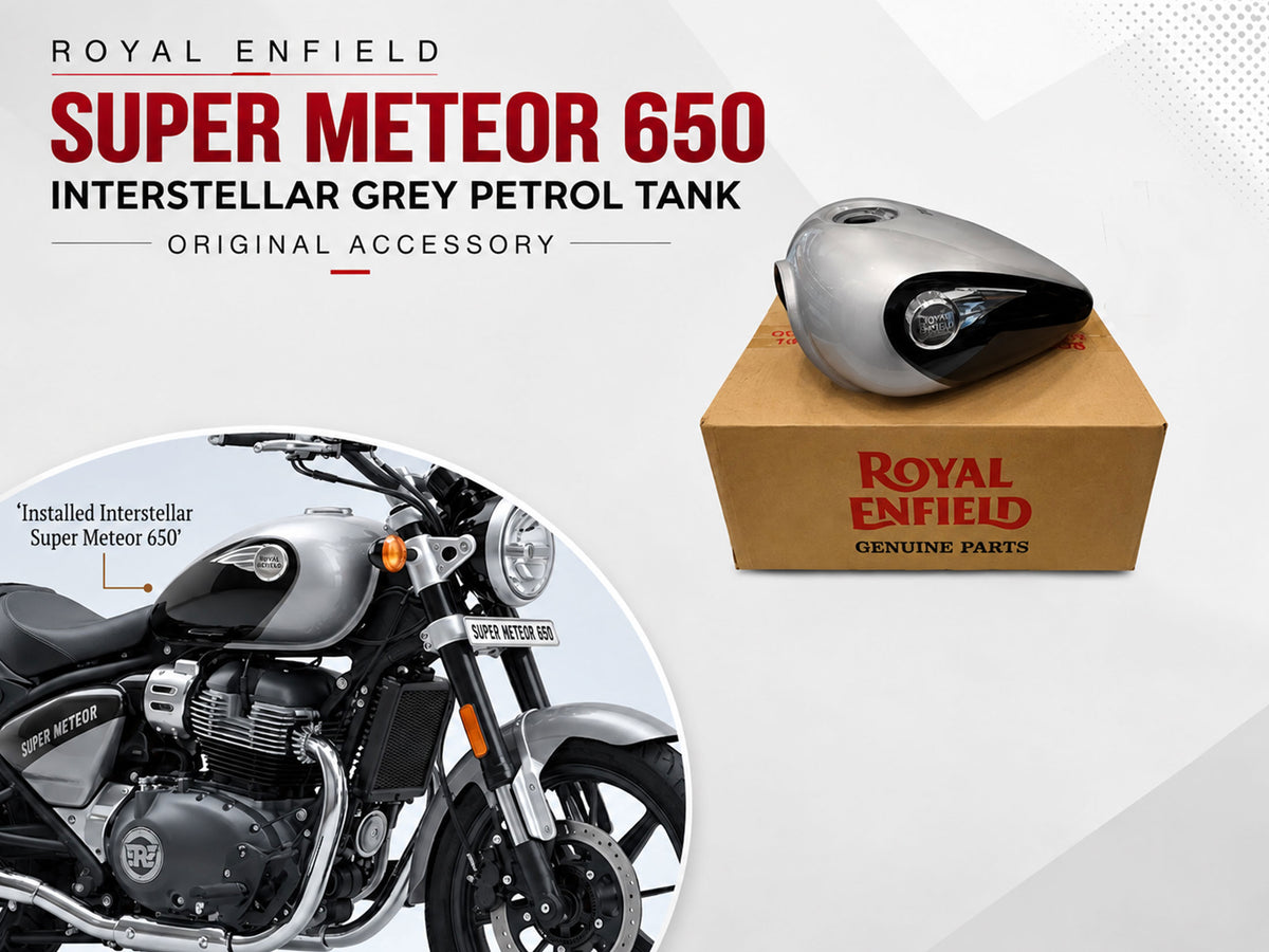 Genuine Royal Enfield Super Meteor 650 Interstellar Grey Petrol Fuel Tank