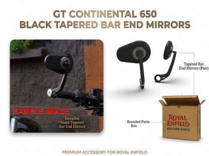Genuine Royal Enfield GT Continental 650 Tappered Bar End Mirrors Black