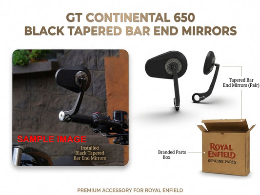 Genuine Royal Enfield GT Continental 650 Tappered Bar End Mirrors Black