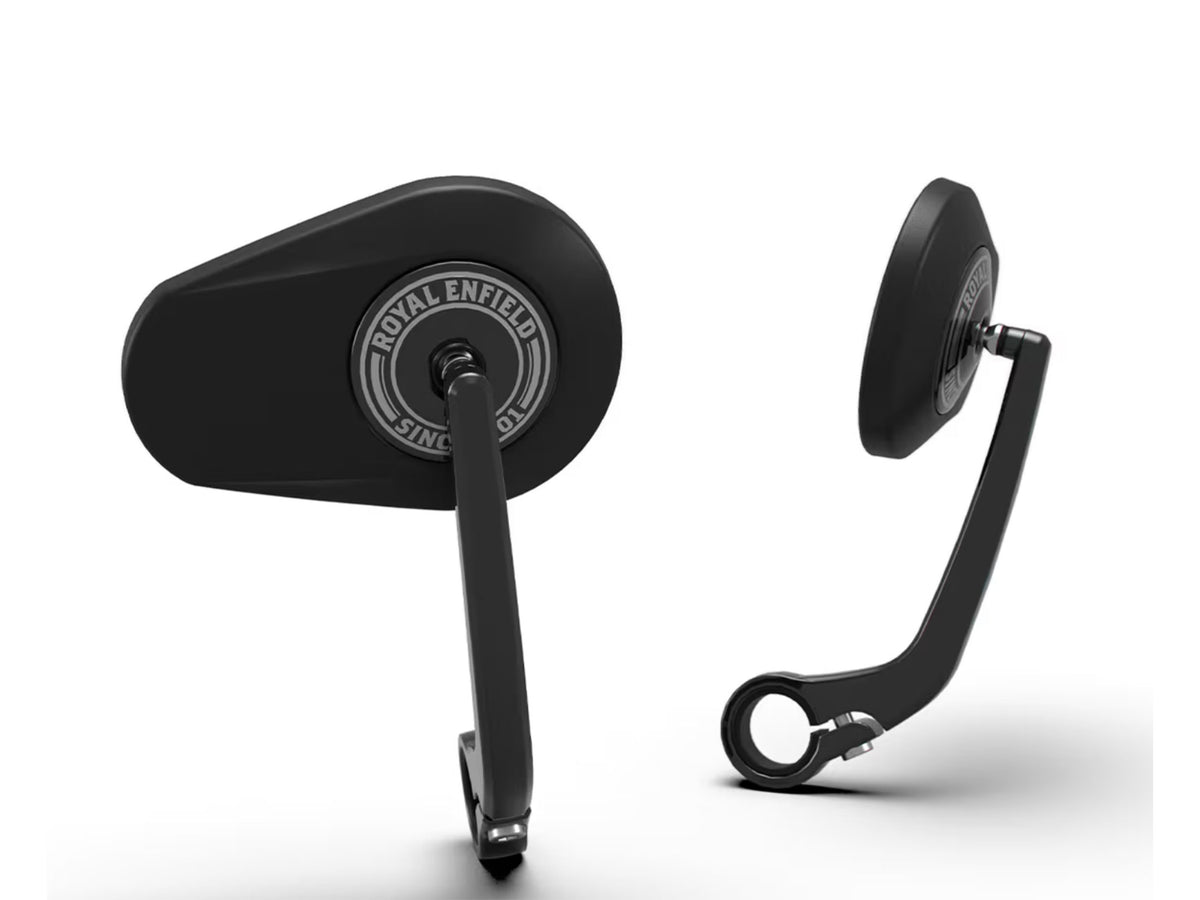 Royal Enfield Goan Classic 350 Tappered Bar End Mirrors Black With Mounts