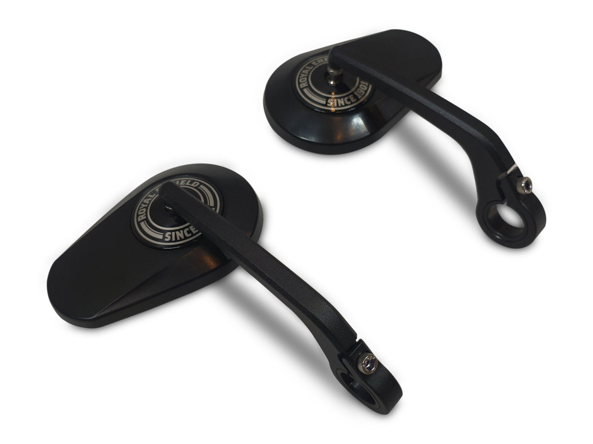 Royal Enfield Goan Classic 350 Tappered Bar End Mirrors Black With Mounts