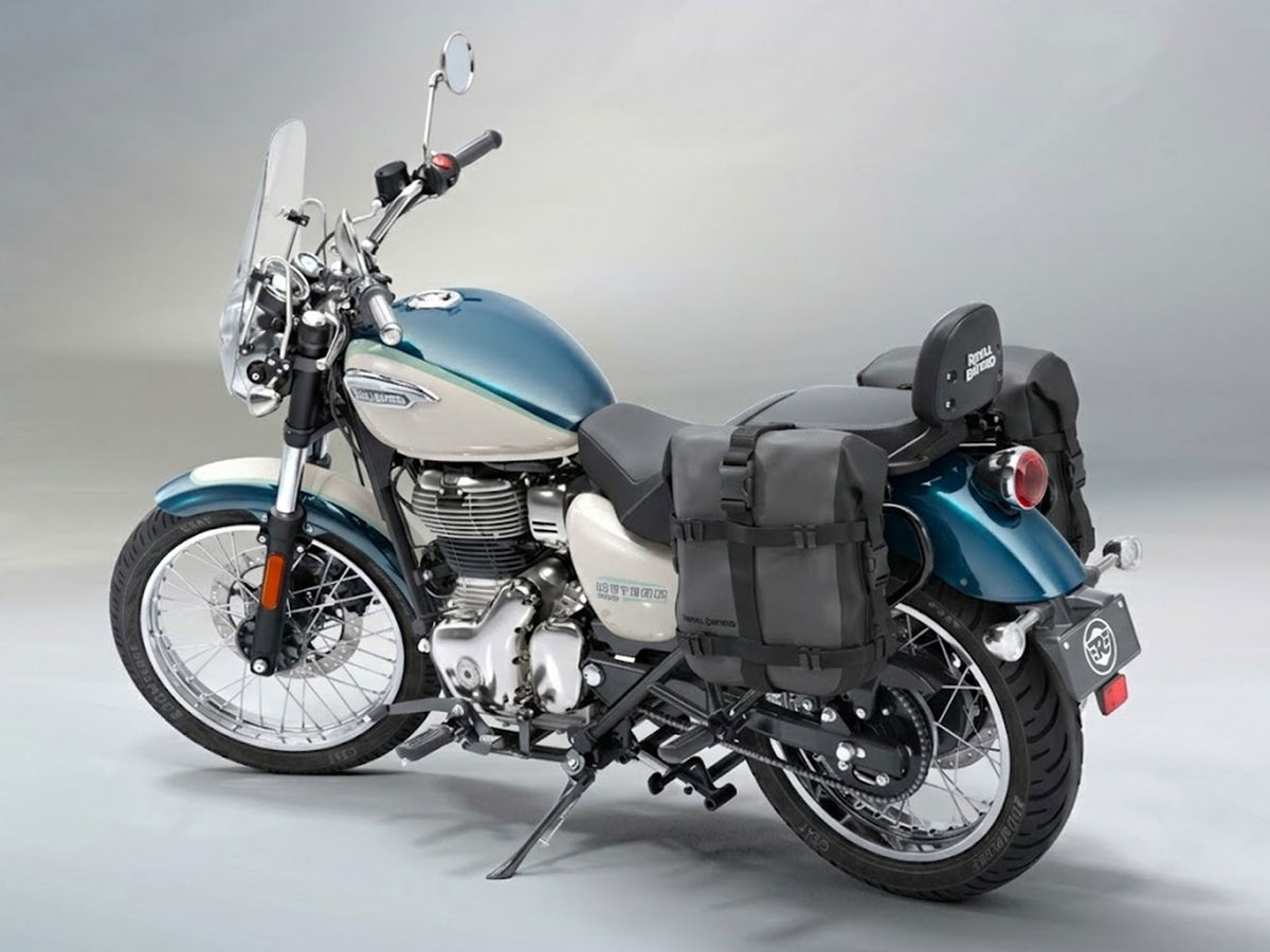 Genuine Royal Enfield Meteor 350 Pannier Rails & Adventure Soft Panniers