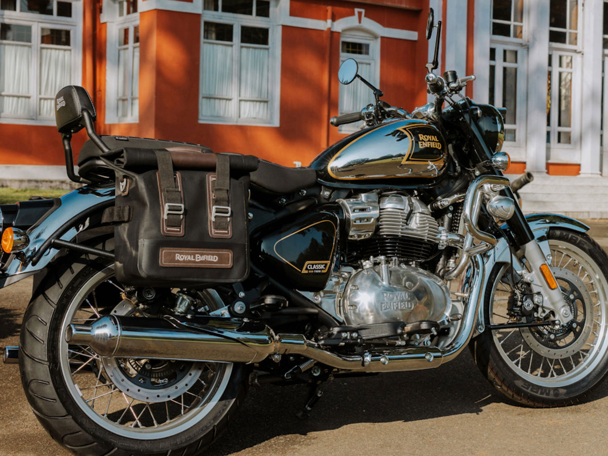 Genuine Royal Enfield Classic 650 Soft Pannier Rails & Classic Soft Panniers