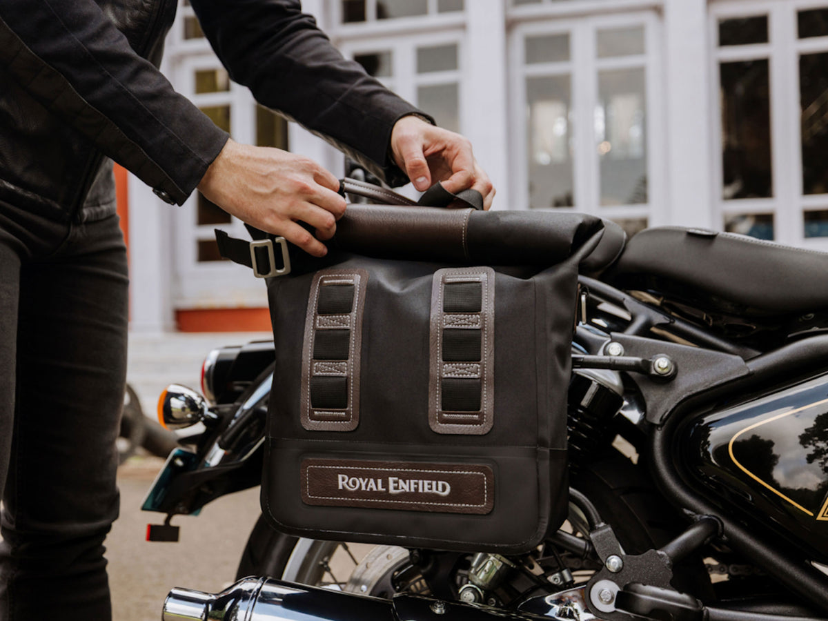 Genuine Royal Enfield Classic 650 Soft Pannier Rails & Classic Soft Panniers