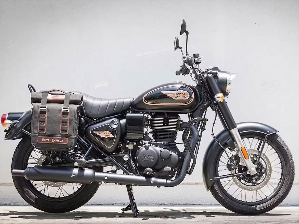 Genuine Royal Enfield New Bullet 350 Soft Pannier Rails & Classic Soft Panniers