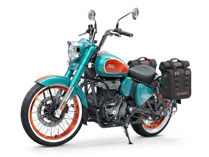 Genuine Royal Enfield Goan Classic 350 Soft Pannier Rails & Classic Soft Panniers