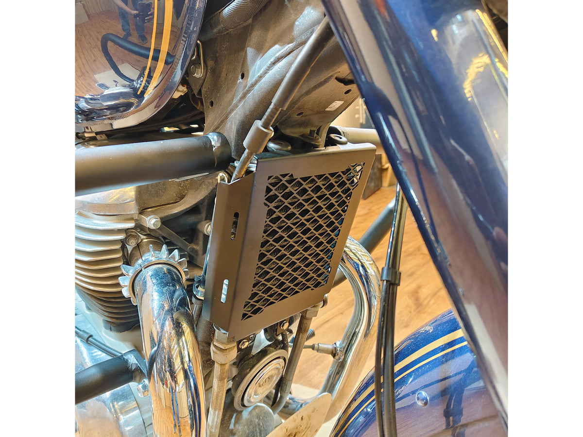For Royal Enfield Bullet 650 Stainless Steel Radiator Guard Black D1