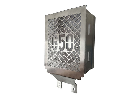 For Royal Enfield Bullet 650 Stainless Steel Radiator Guard Silver D2