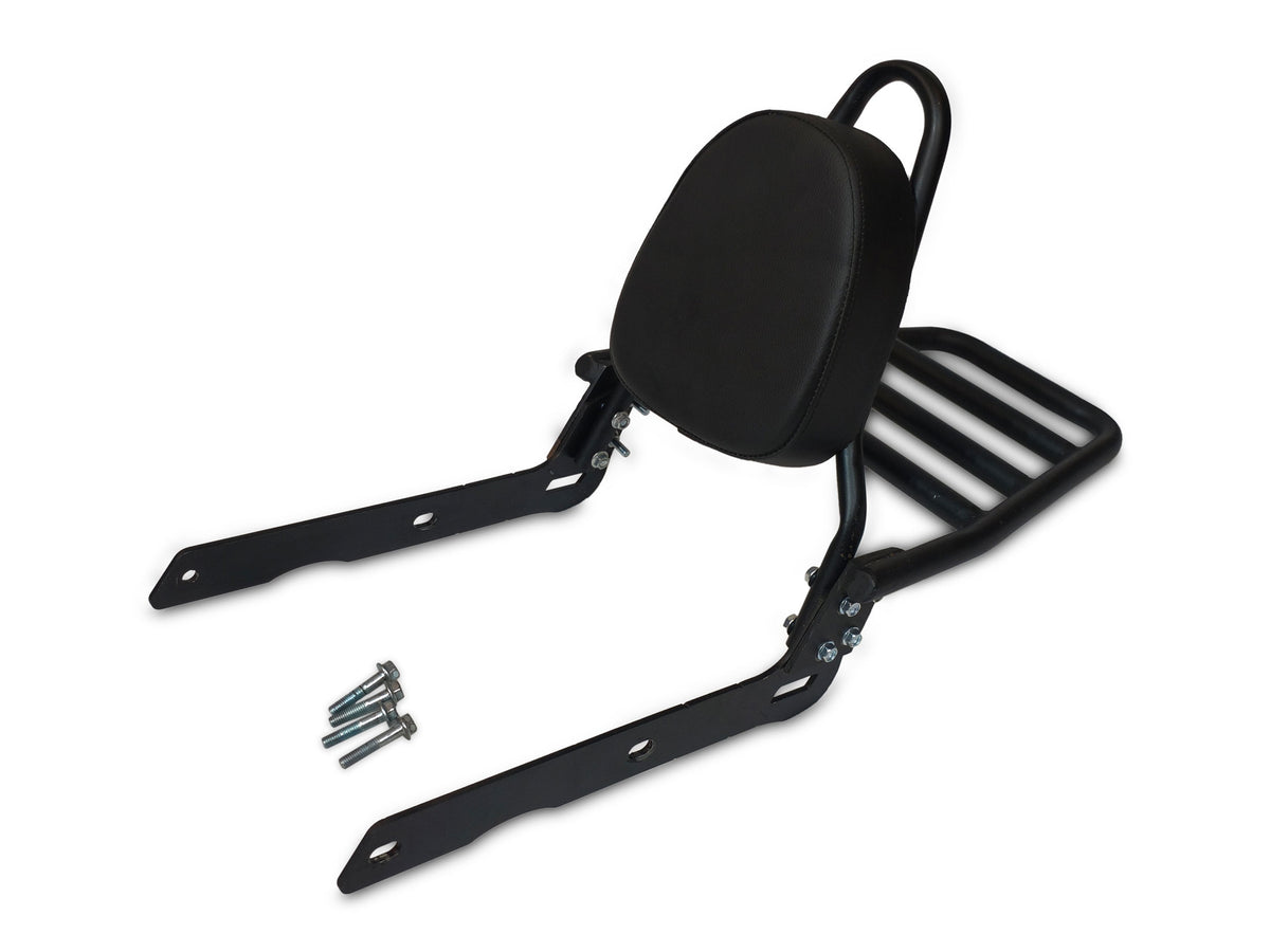 For Royal Enfield Bullet 650 Rear Sissy Bar With Backrest & Luggage Rack Black