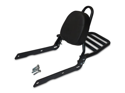 For Royal Enfield Bullet 650 Rear Sissy Bar With Backrest & Luggage Rack Black