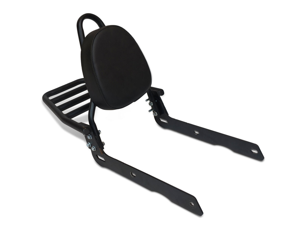 For Royal Enfield Bullet 650 Rear Sissy Bar With Backrest & Luggage Rack Black