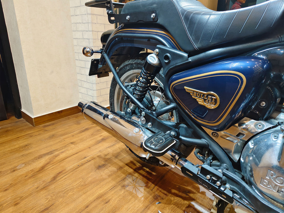 For Royal Enfield Bullet 650 Pillion Footrest Relocator Black