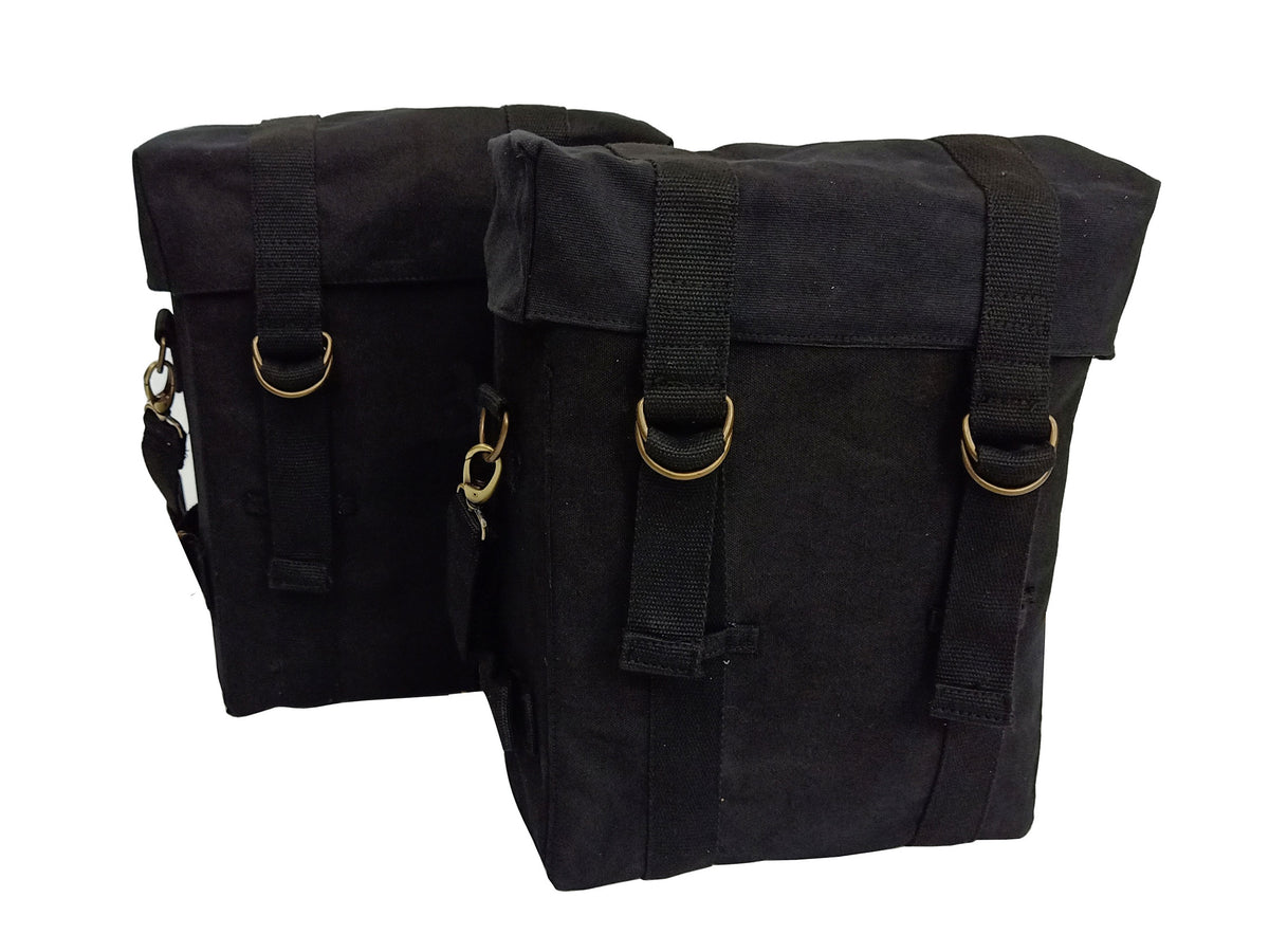 For Royal Enfield Bullet 650 Military Pannier Bags Black Color & Mounting