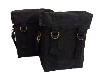 For Royal Enfield Bullet 650 Military Pannier Bags Black Color & Mounting