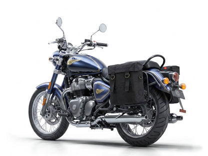 For Royal Enfield Bullet 650 Military Pannier Bags Black Color & Mounting